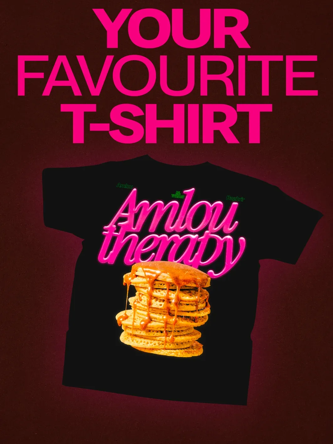 Your favourite t-shirt: black Amlou Therapy tee, back print